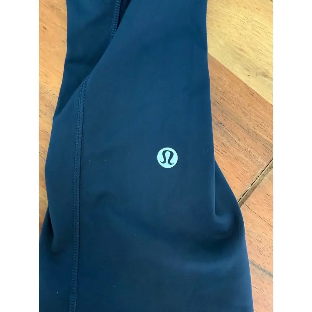 Lululemon Fast and Free Cropped Leggings Navy Blue 17.5” Inseam Size 6